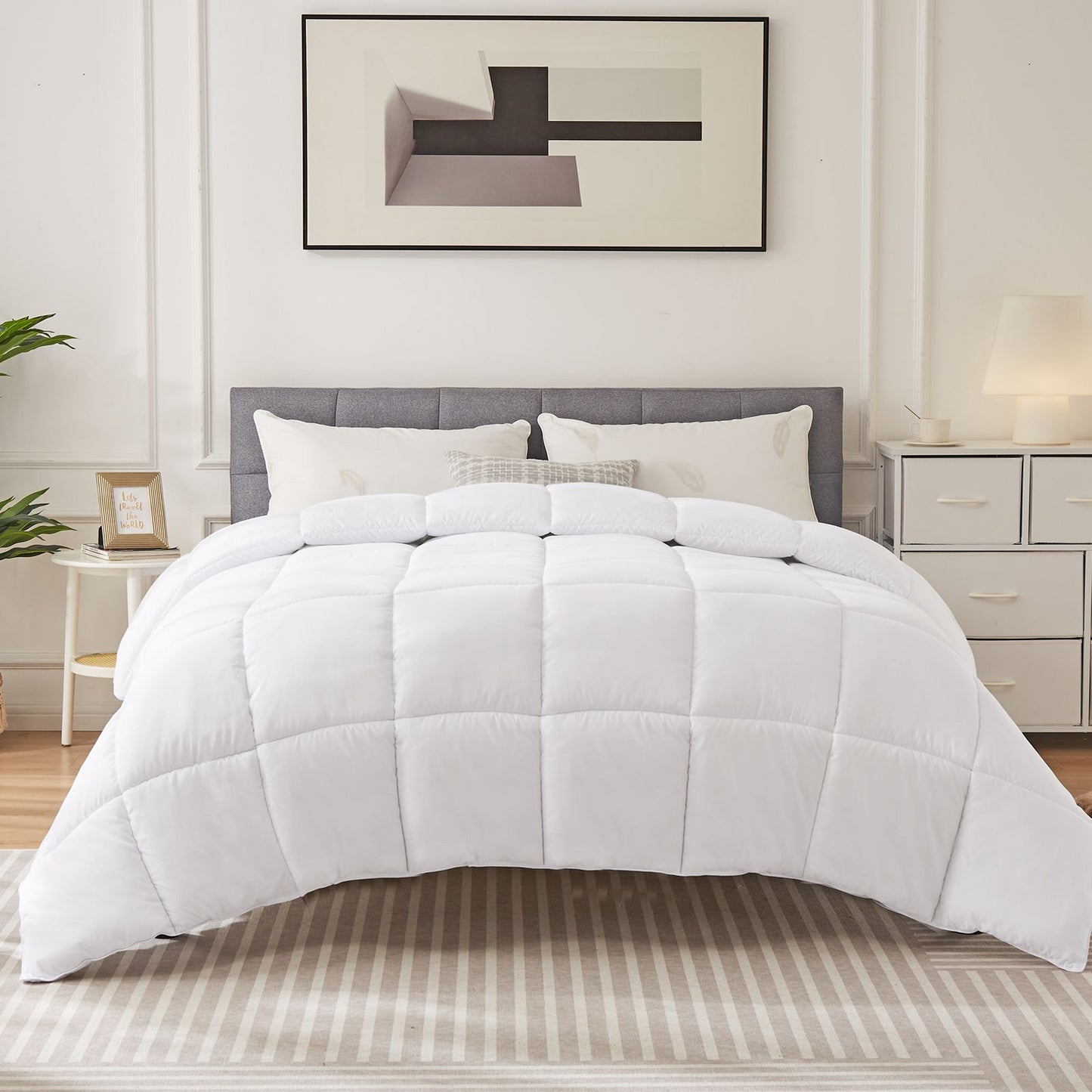 All-Season Quilted Polyester Comforter, Duvet Insert