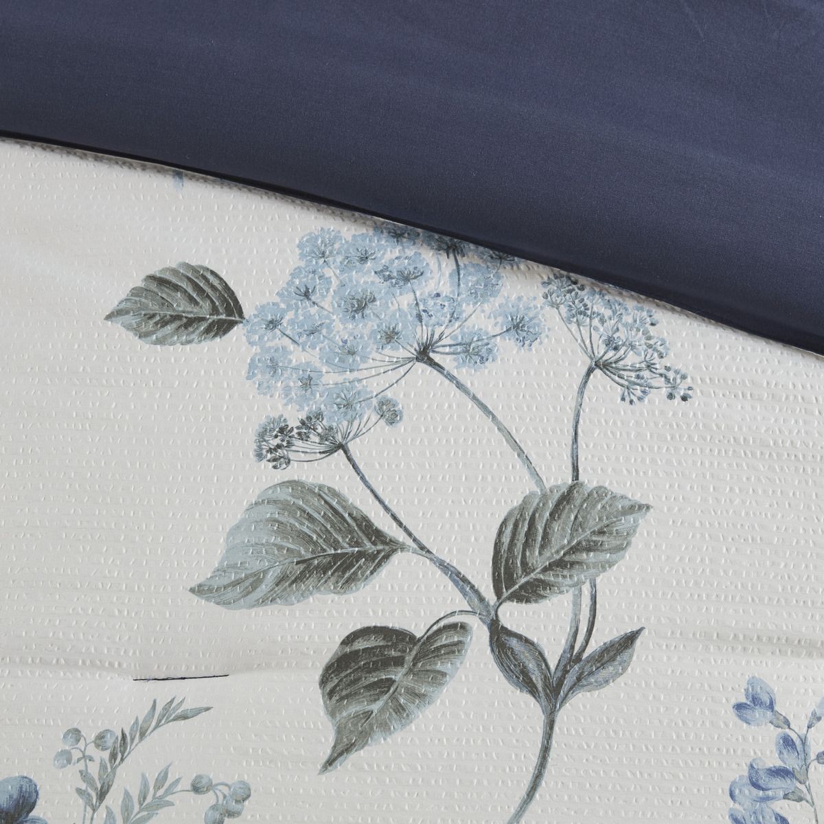 Gorgeous Floral on Cream – 7-Piece Printed Seersucker Comforter/Duvet Set with Throw Blanket