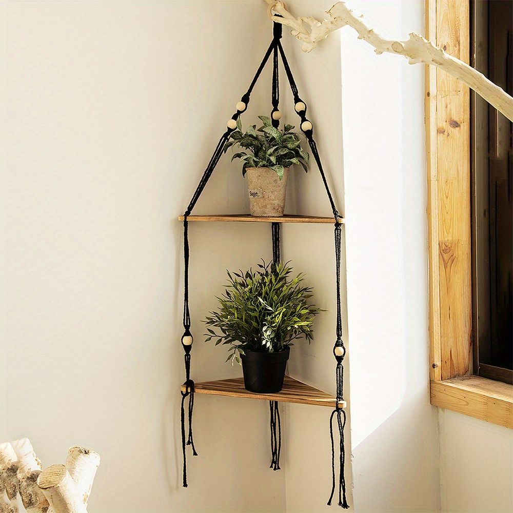 Floating Corner Shelves for Plants & Home Accents