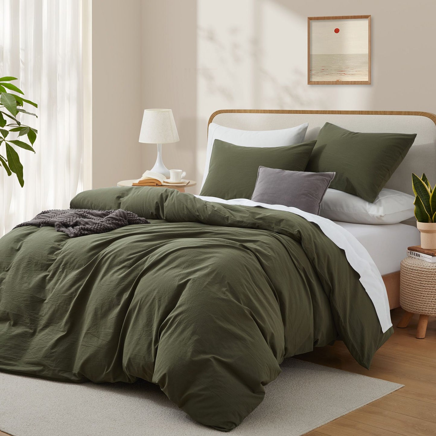 Beautifully coloured Duvet Sets in a Variety of Colours to Suit Your Taste - Durable, Fade-Resistant Bedding 100% Washed Cotton Duvet Cover Set  (No Comforter)