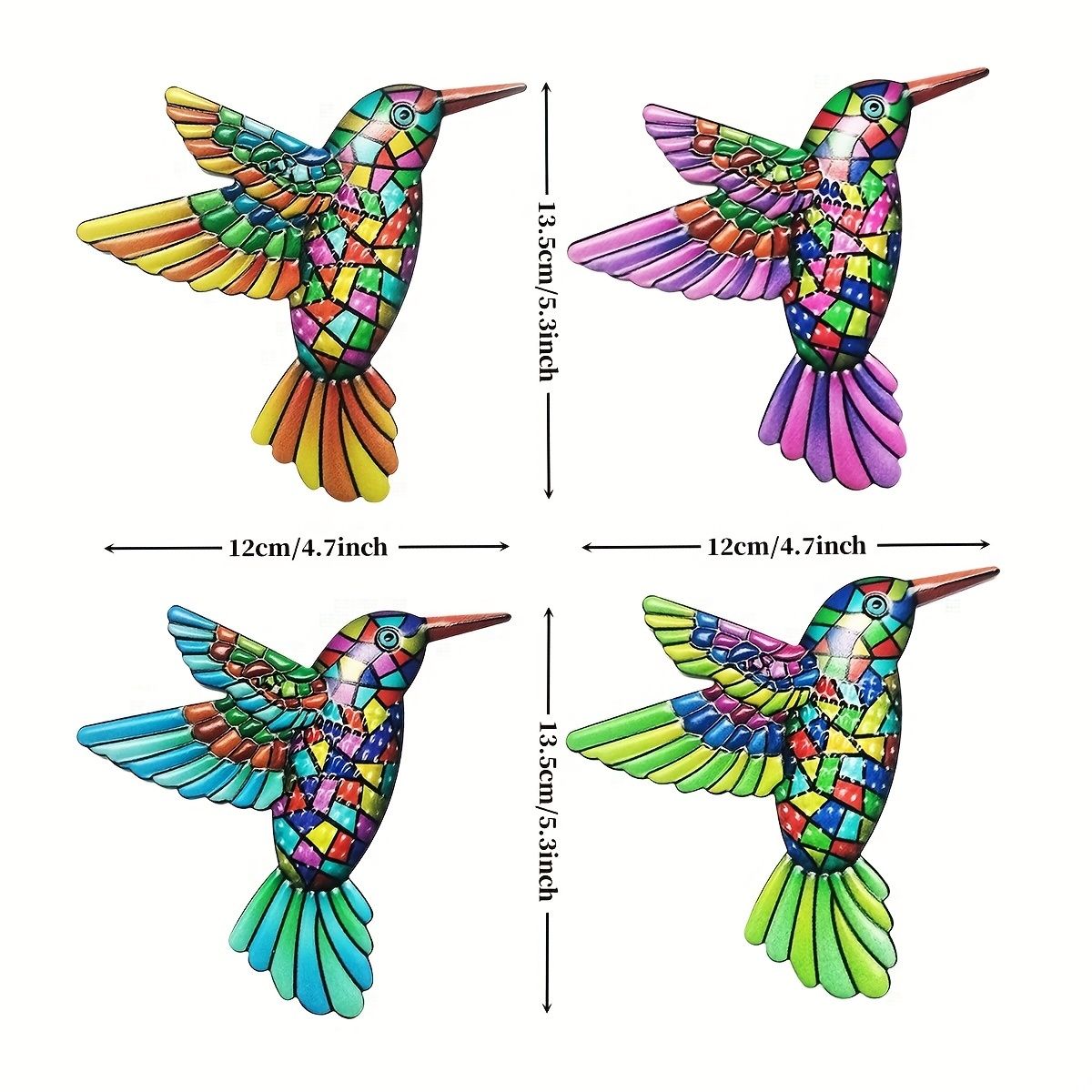 Metal Hummingbird Wall Art Set – Elegant Bird Sculptures for Room, Garden, Party, and Celebration Decor