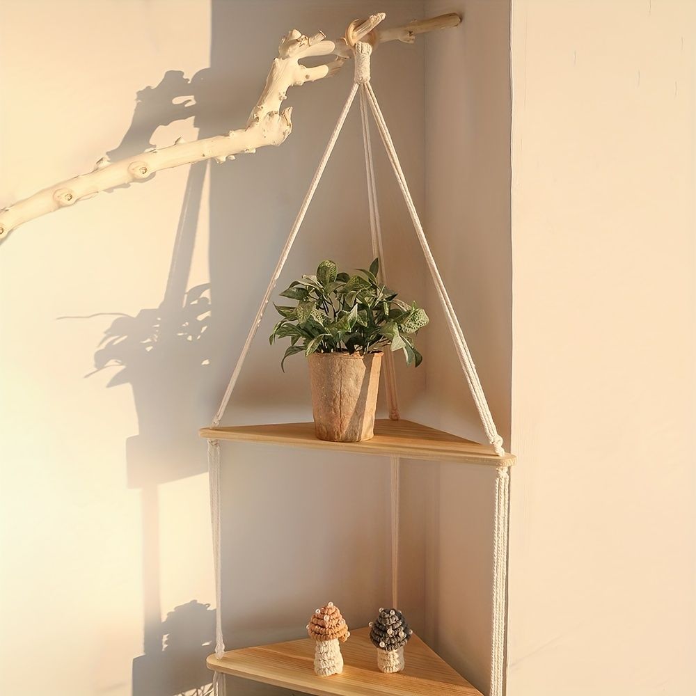 Floating Corner Shelves for Plants & Home Accents