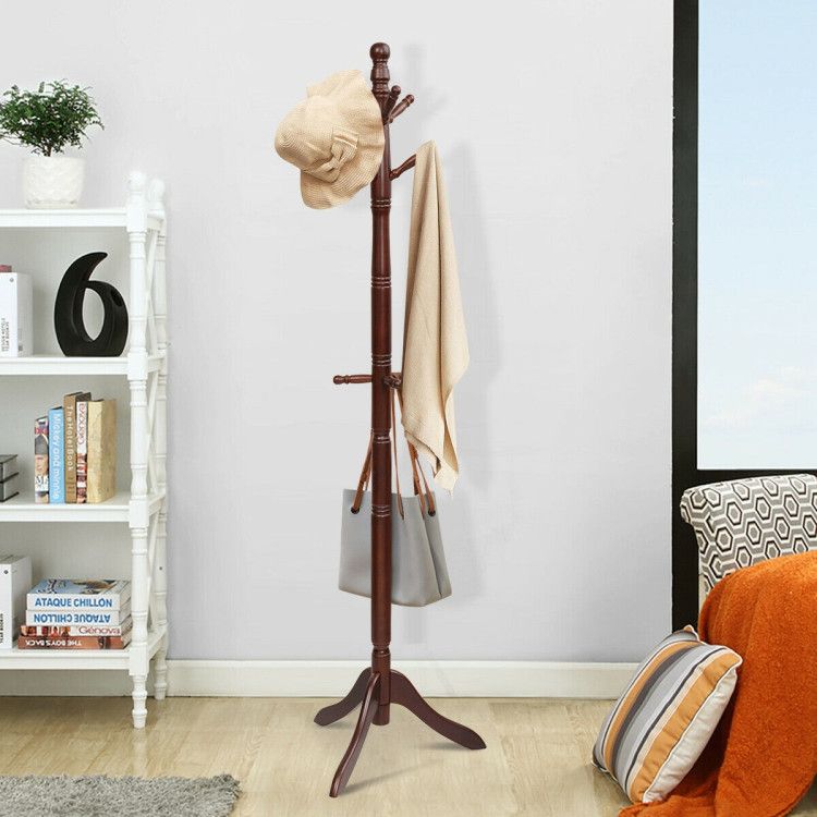 Entryway Height Adjustable Coat Stand with 9 Hooks