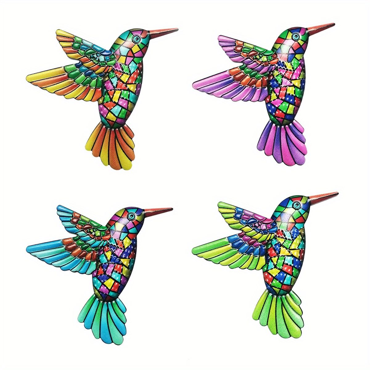 Metal Hummingbird Wall Art Set – Elegant Bird Sculptures for Room, Garden, Party, and Celebration Decor