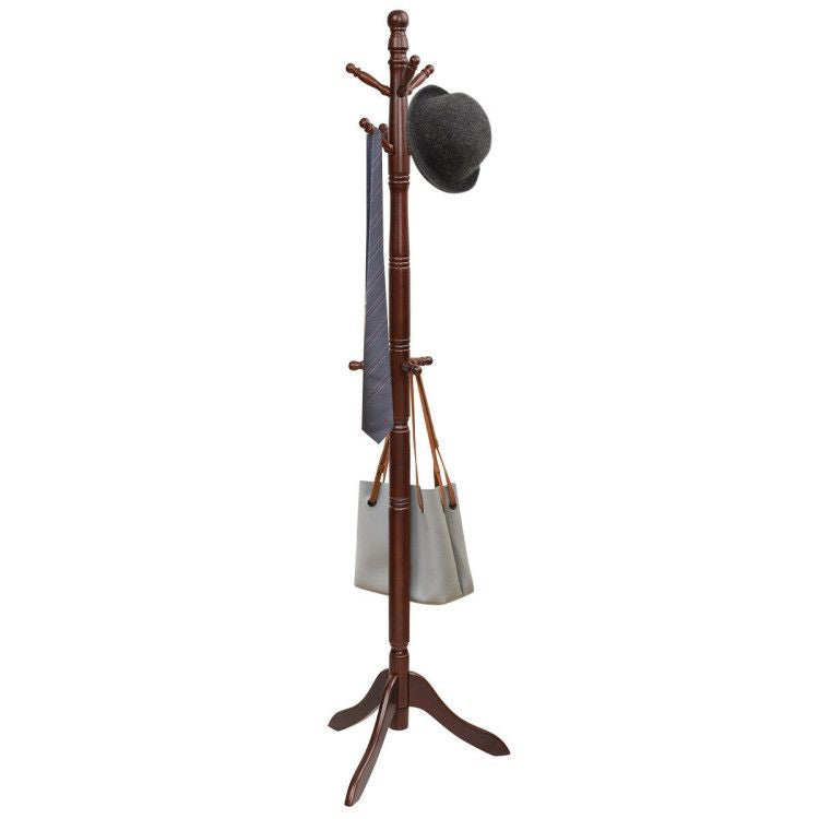 Entryway Height Adjustable Coat Stand with 9 Hooks