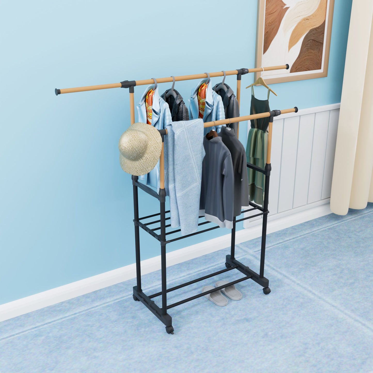 Tall Freestanding Towel & Blanket Rack