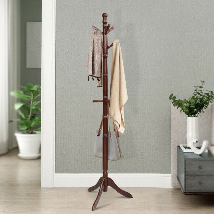 Entryway Height Adjustable Coat Stand with 9 Hooks