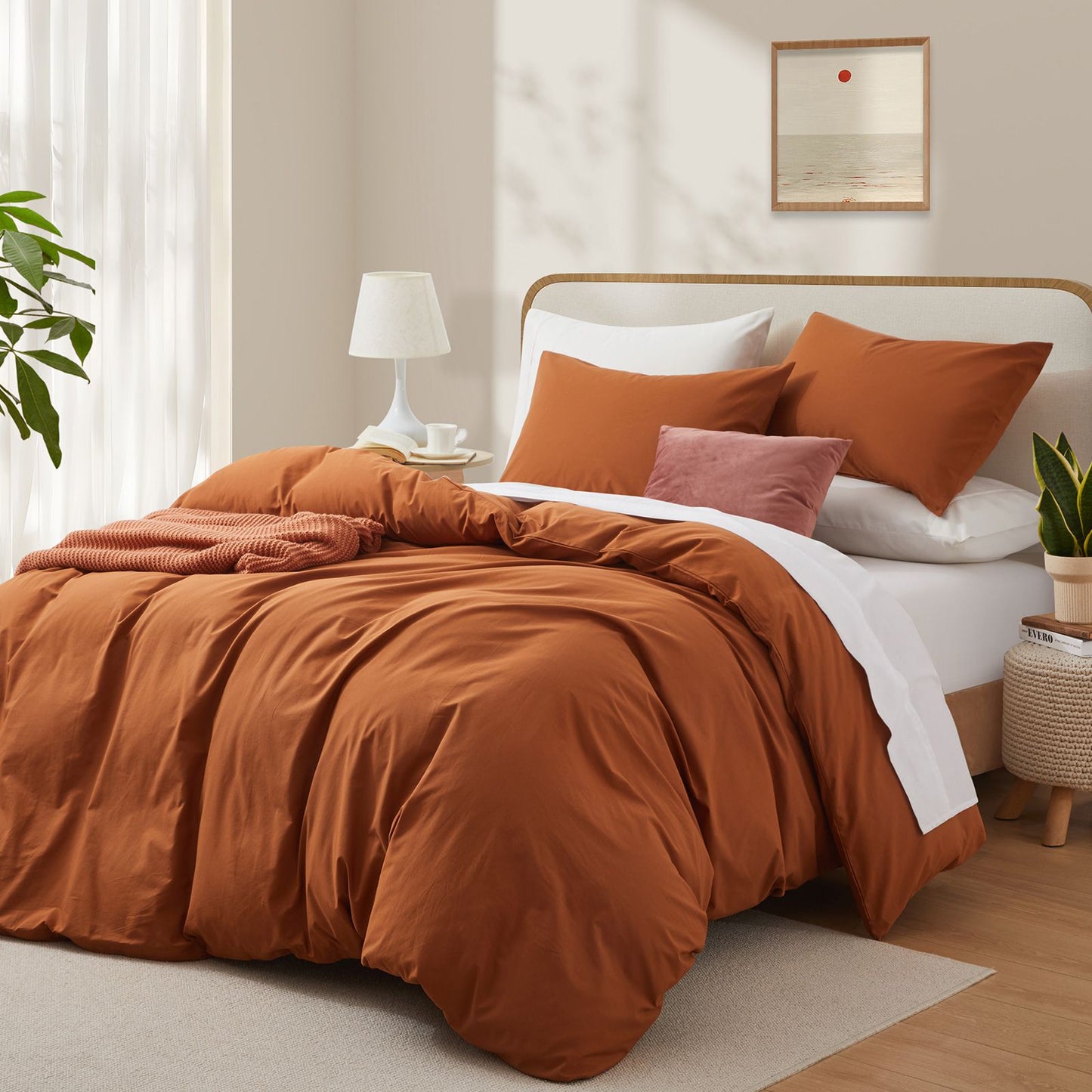 Beautifully coloured Duvet Sets in a Variety of Colours to Suit Your Taste - Durable, Fade-Resistant Bedding 100% Washed Cotton Duvet Cover Set  (No Comforter)