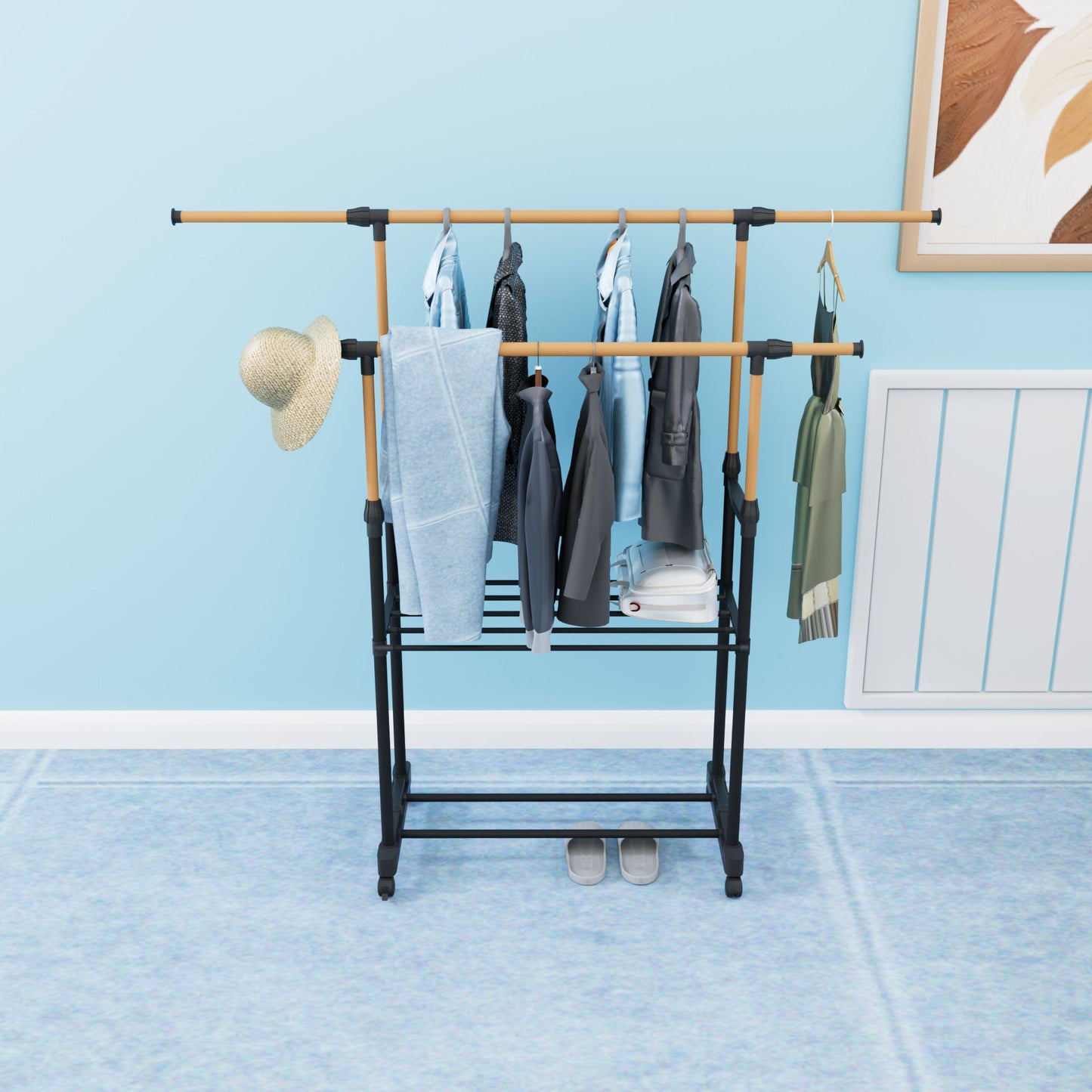 Tall Freestanding Towel & Blanket Rack