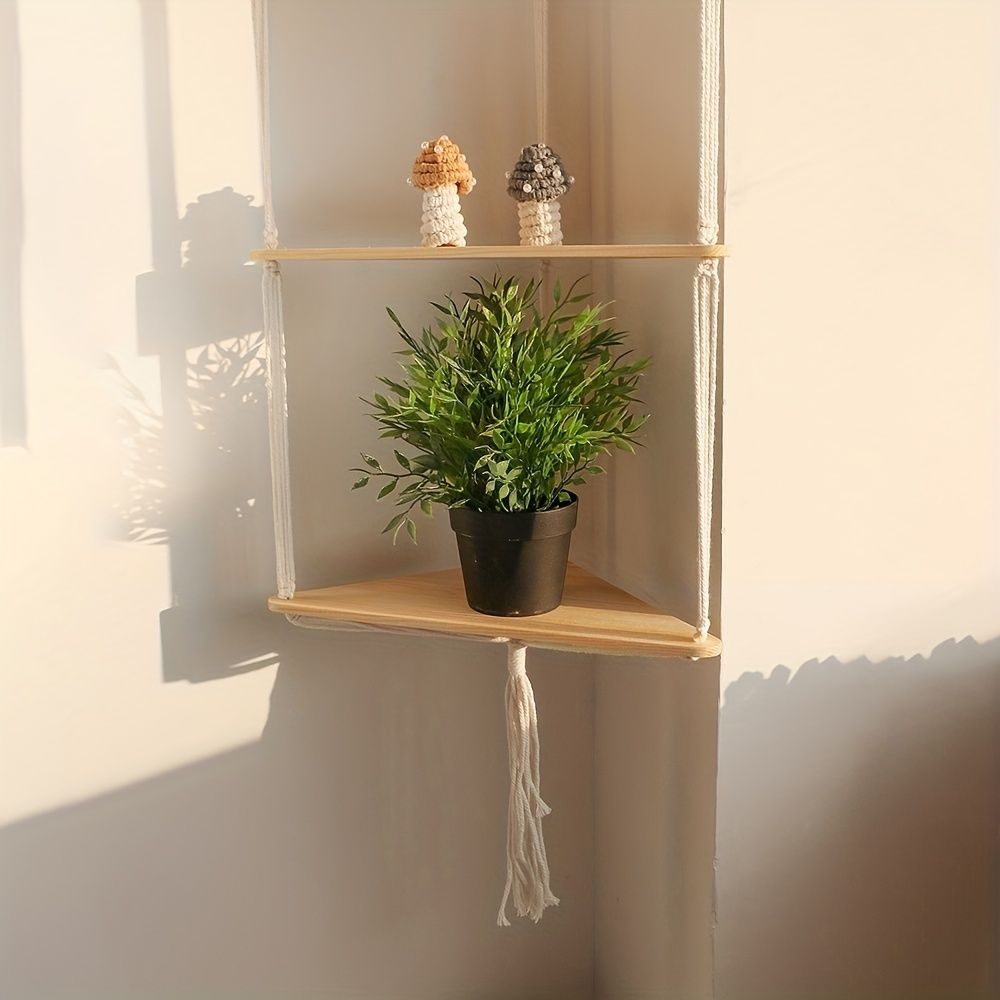 Floating Corner Shelves for Plants & Home Accents