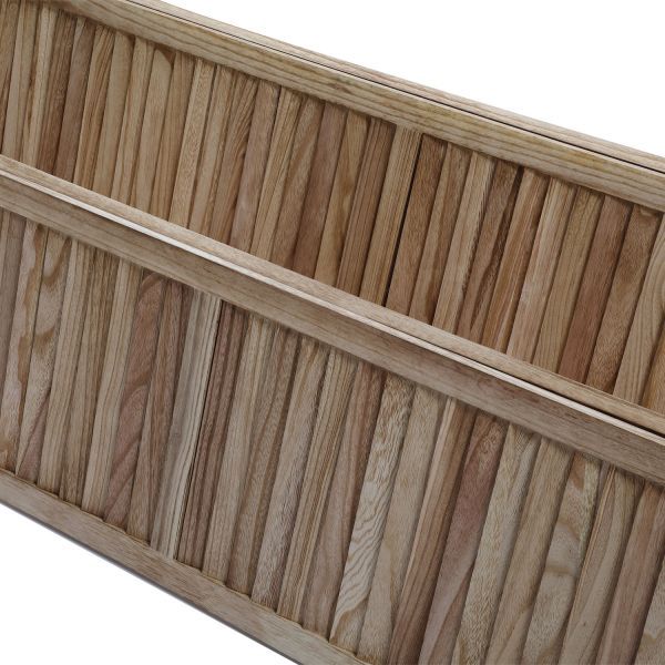 Rustic Wood Partition Screen – 4-Panel Louver Design for Privacy