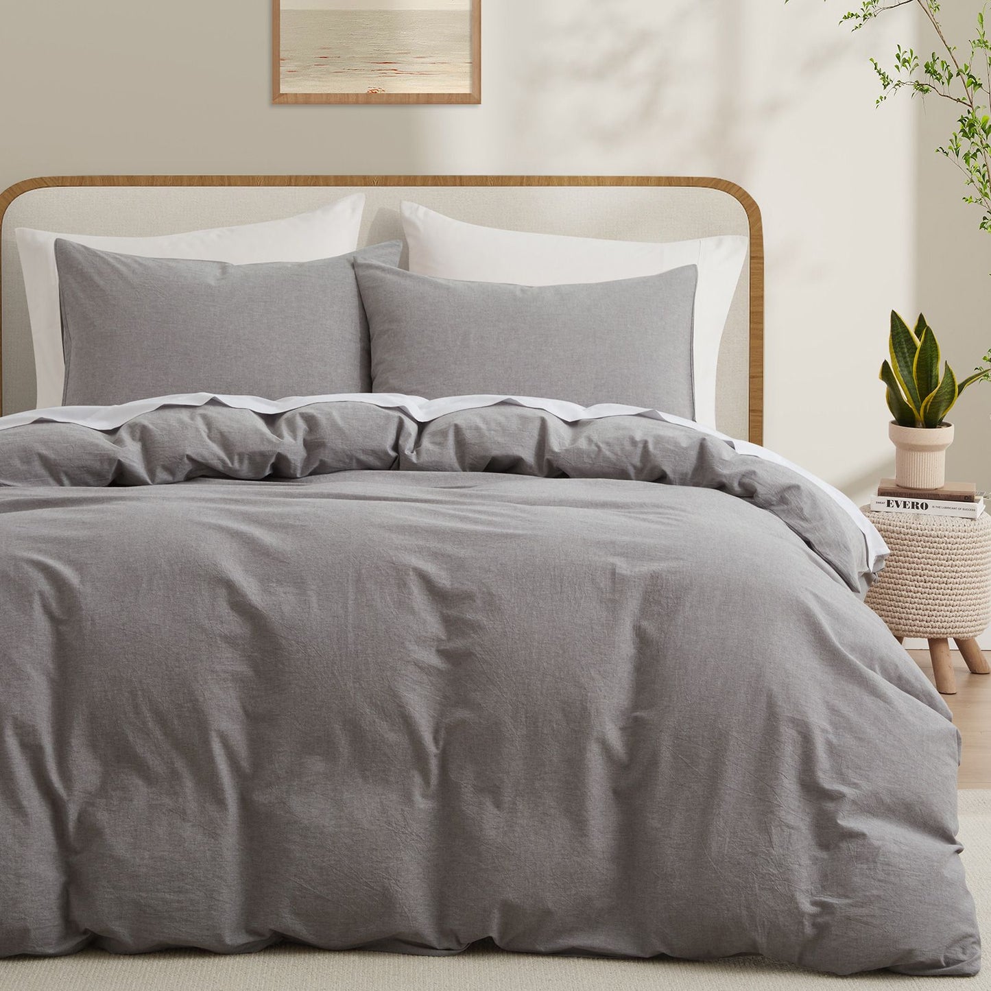 Beautifully coloured Duvet Sets in a Variety of Colours to Suit Your Taste - Durable, Fade-Resistant Bedding 100% Washed Cotton Duvet Cover Set  (No Comforter)