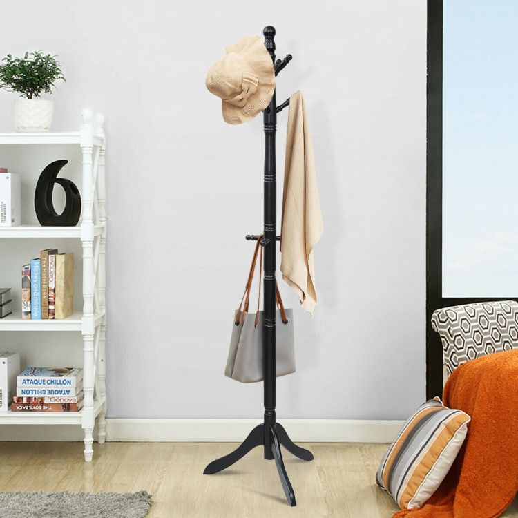 Entryway Height Adjustable Coat Stand with 9 Hooks