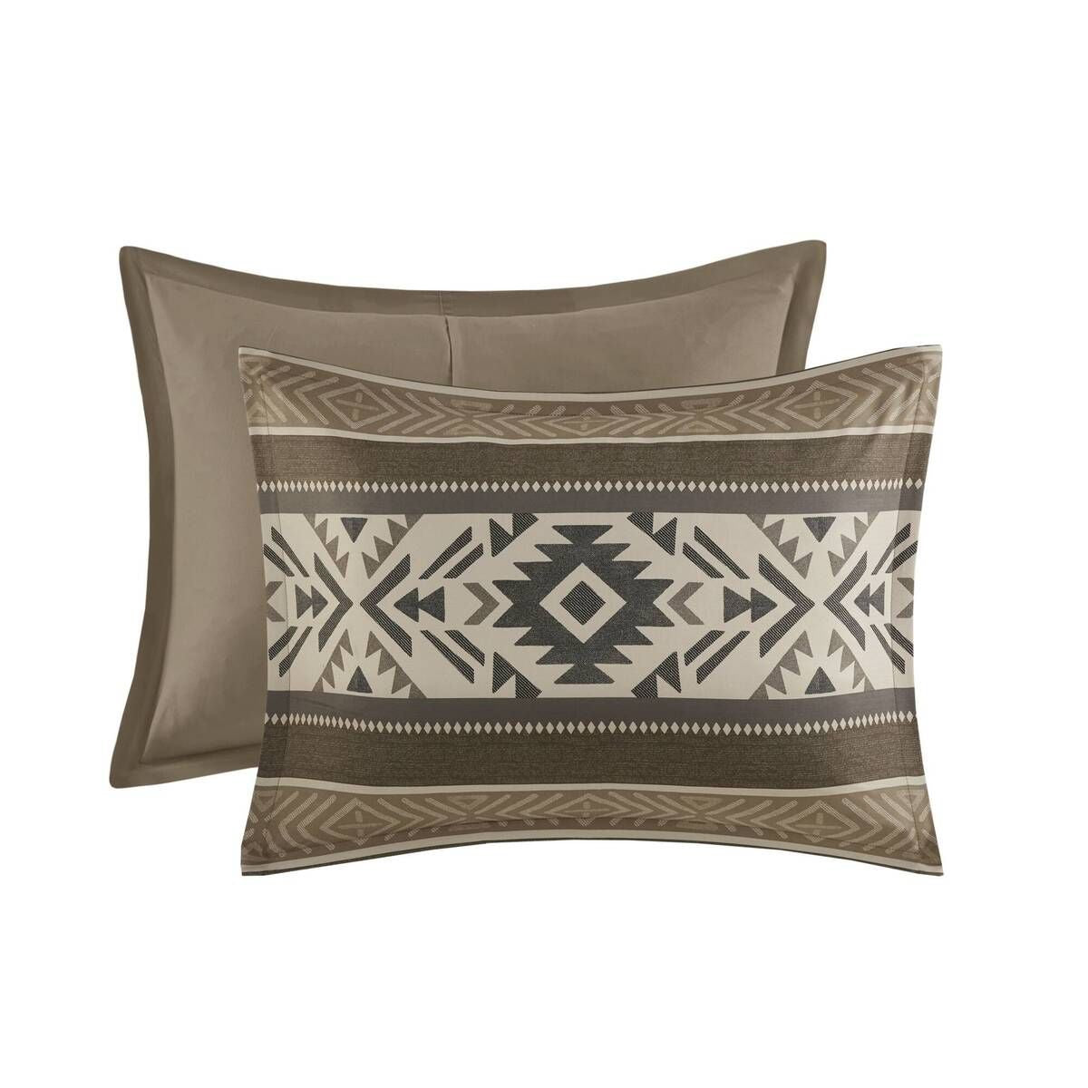 Ethnic-Inspired 5-Piece Stripe Herringbone Comforter Set with Throw Pillows – Natures Colours on Patterns Evoking Faraway Places