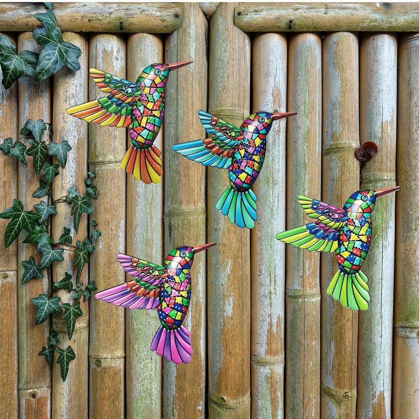 Metal Hummingbird Wall Art Set – Elegant Bird Sculptures for Room, Garden, Party, and Celebration Decor