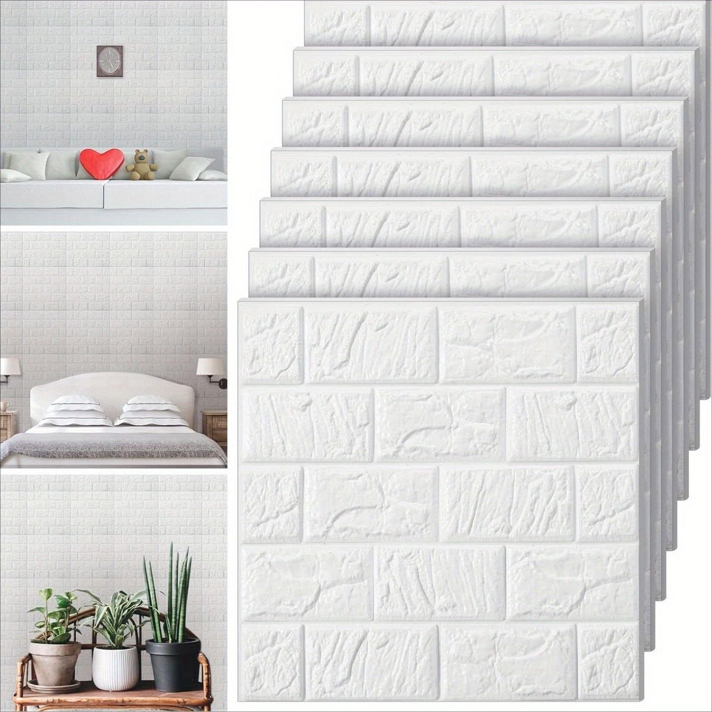 An Amazing 60-Piece 3D Wall Sticker Set (15x13 Inches) Get more for less! Stick on your Brick.