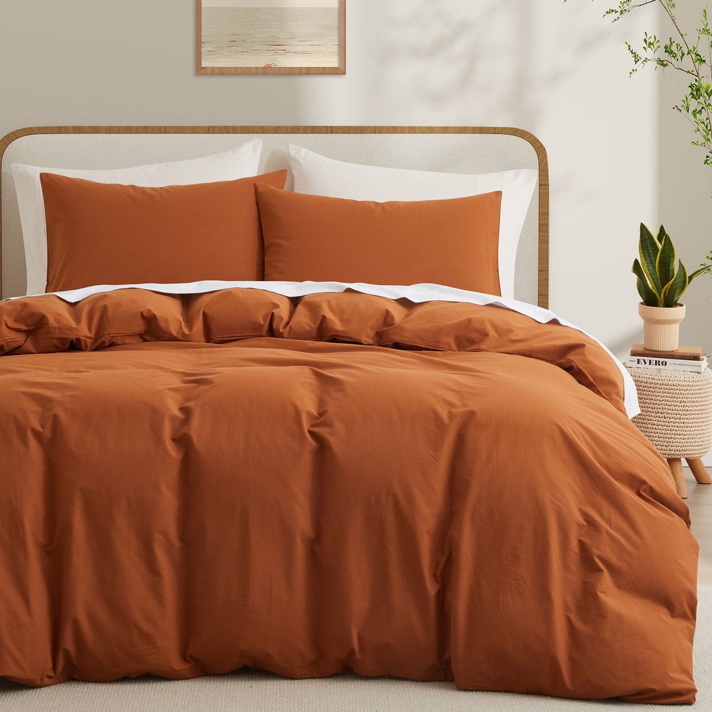 Beautifully coloured Duvet Sets in a Variety of Colours to Suit Your Taste - Durable, Fade-Resistant Bedding 100% Washed Cotton Duvet Cover Set  (No Comforter)