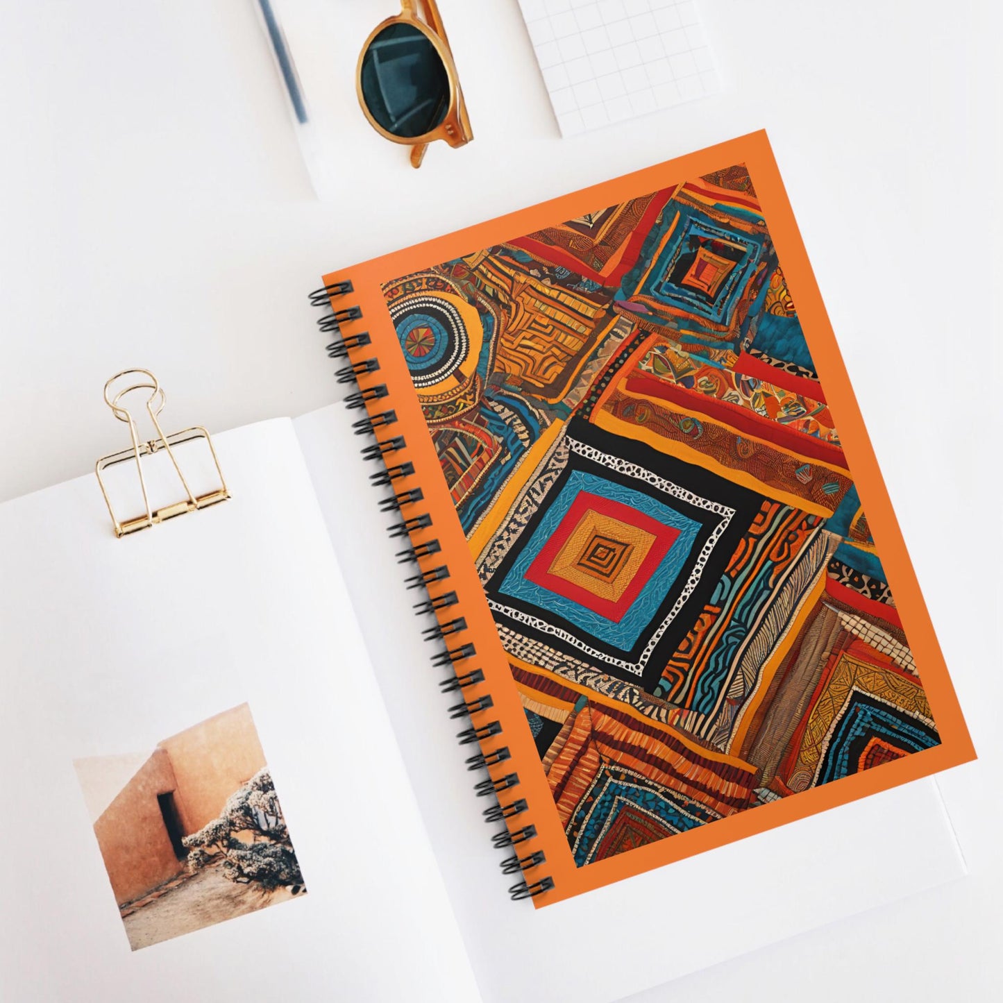 African Inspiration, Vibrant Savanah Oasis- Spiral Notebook - Ruled Line