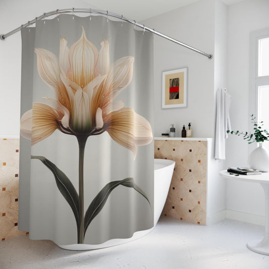 An Elegant Flower Shower Curtain - Bathroom Elegance Accent, Home Decor, Flower Design, Unique Gift, Housewarming Present, Bathroom upgrade