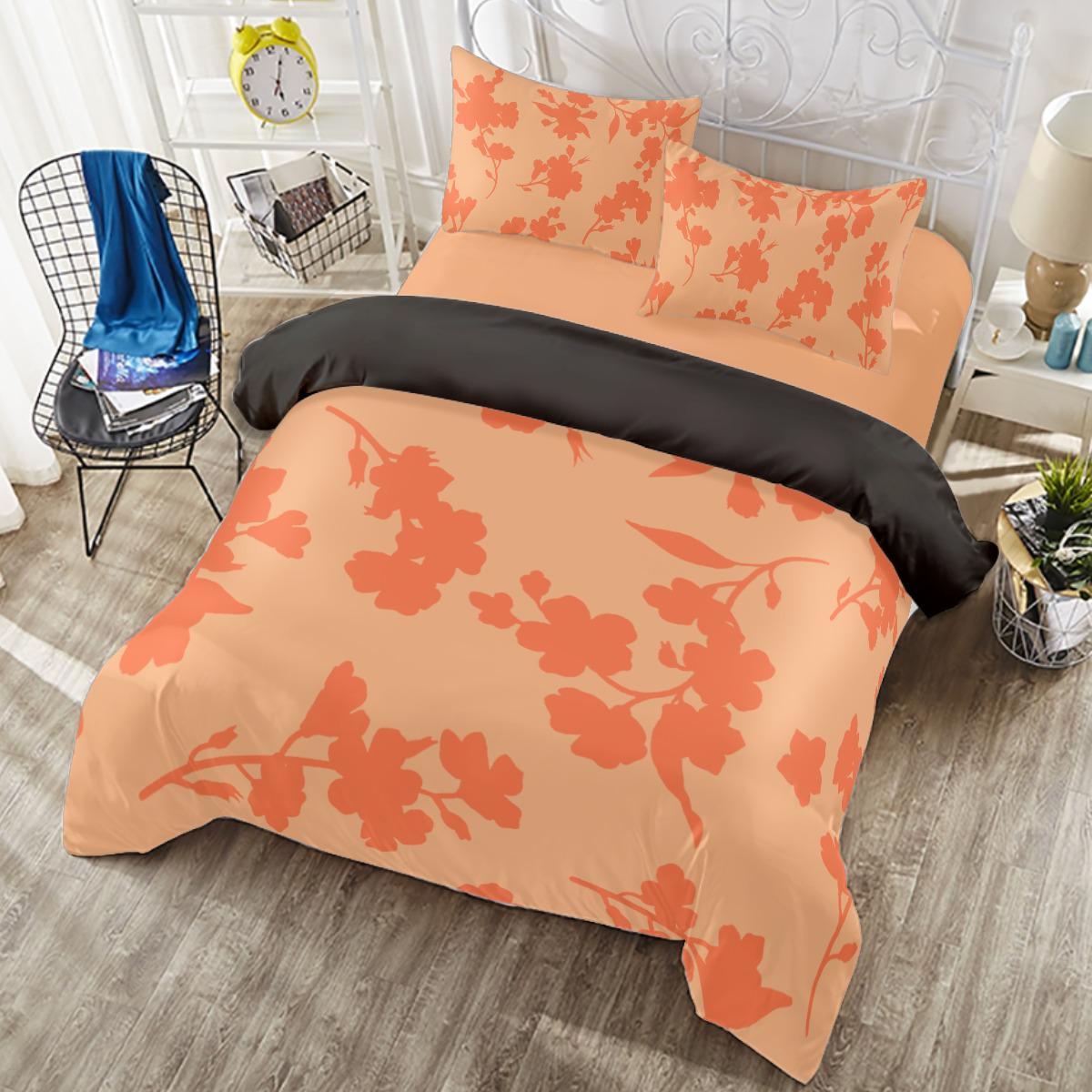 Russet Sunset and Branches on a Four-piece Duvet Cover Set | Widened