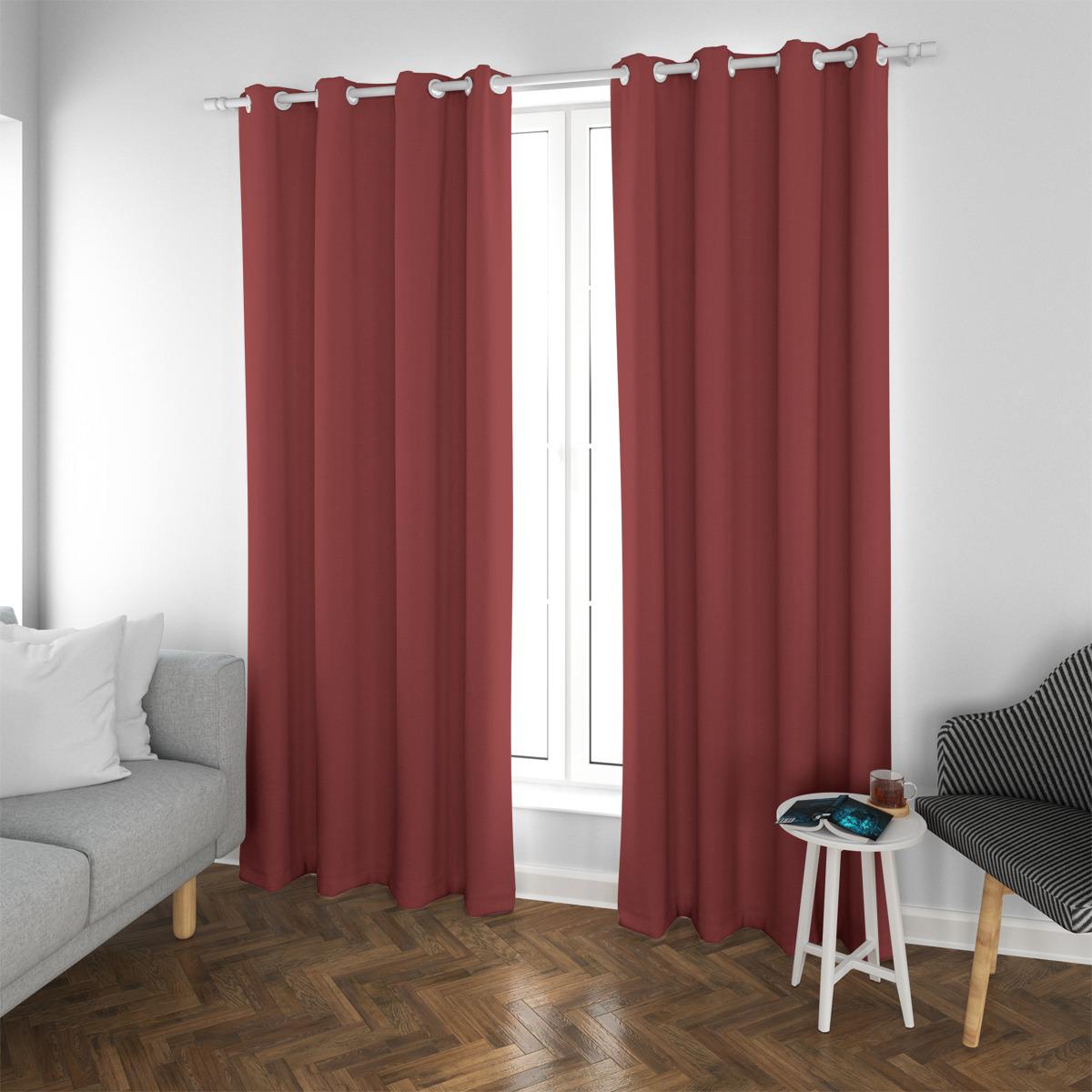 Bold Bordeaux Blackout Grommet Curtains | 265(gsm)