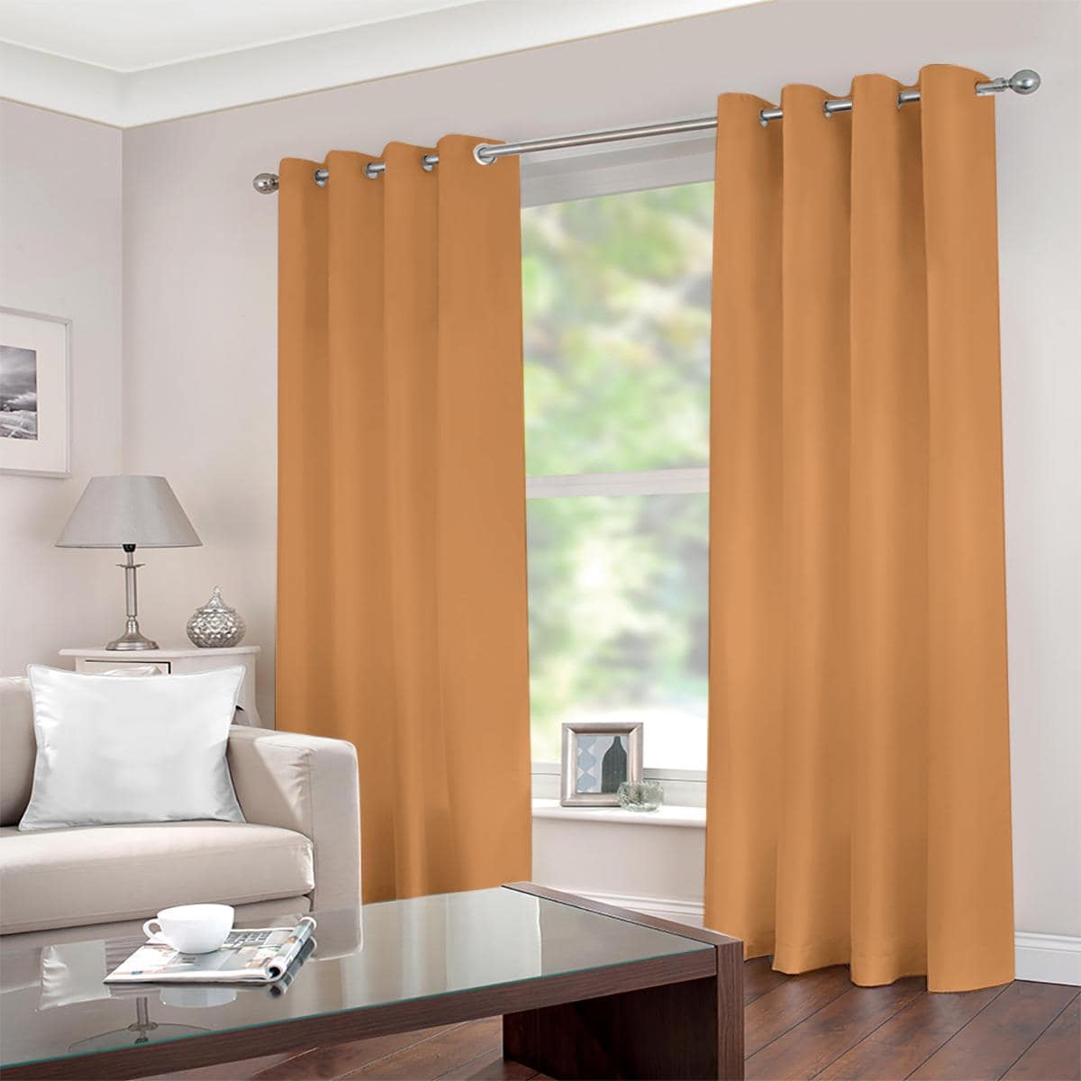 Autumn Brown Blackout Grommet Curtains | 265(gsm)