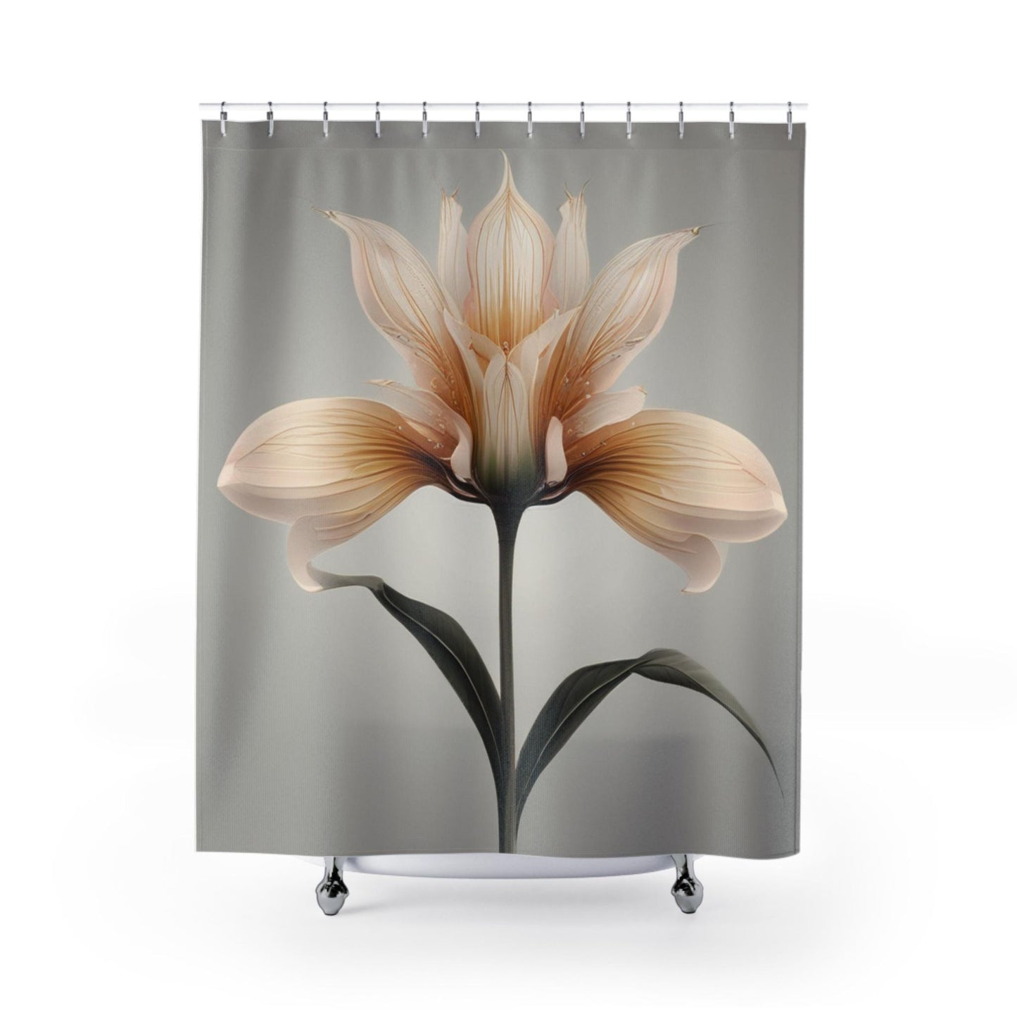 An Elegant Flower Shower Curtain - Bathroom Elegance Accent, Home Decor, Flower Design, Unique Gift, Housewarming Present, Bathroom upgrade