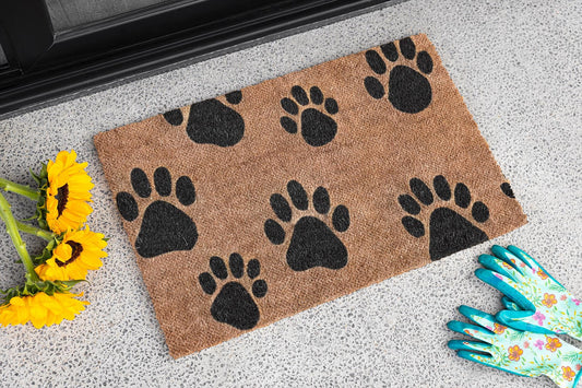 Paw Print Doormat, Welcome Mat for Animal Lovers, Dog Paw Print Rug, Pet Friendly Home Decor, Funny Entrance Mat