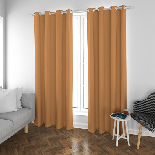 Autumn Brown Blackout Grommet Curtains | 265(gsm)